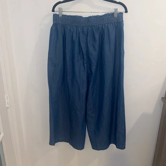 MICHAEL Michael Kors Women's Wide Leg Pull On Chambray Pants, sz 1X - Picture 6 of 11